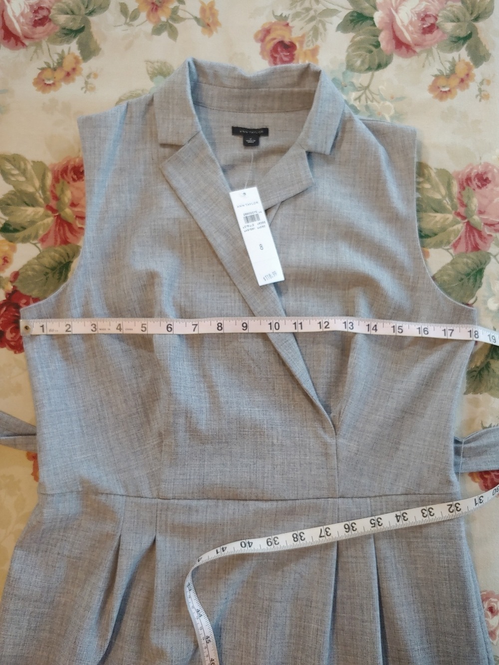 Ann Taylor NEW Gray Tie-Waist Sleeveless Blazer Dress Women's 8 NWT - Picture 10 of 16
